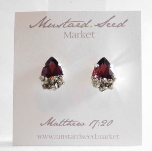 Wine Pyrite Stud Earrings | SILVER Setting